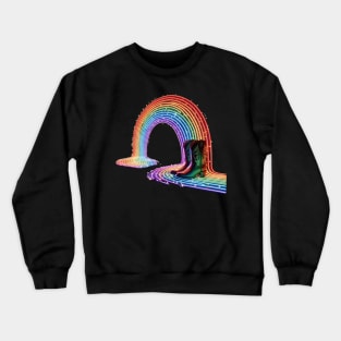 Neon Rainbow Cowboy Boots Crewneck Sweatshirt